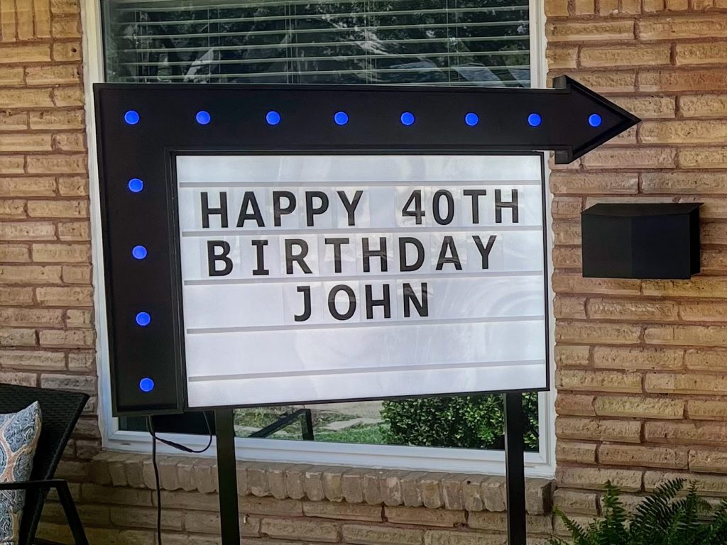 birthday marquee sign